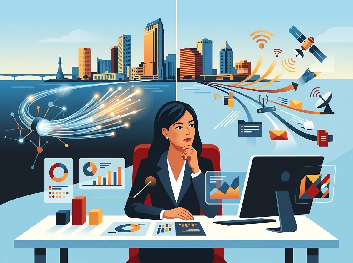 What is the difference between fiber and broadband internet for businesses in Tampa?