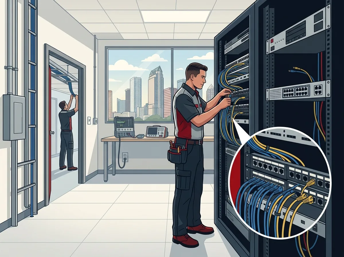 How long does structured cabling installation take for a commercial building in Tampa?