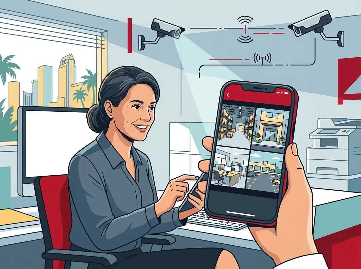 Can I monitor my Tampa business security cameras from my phone?