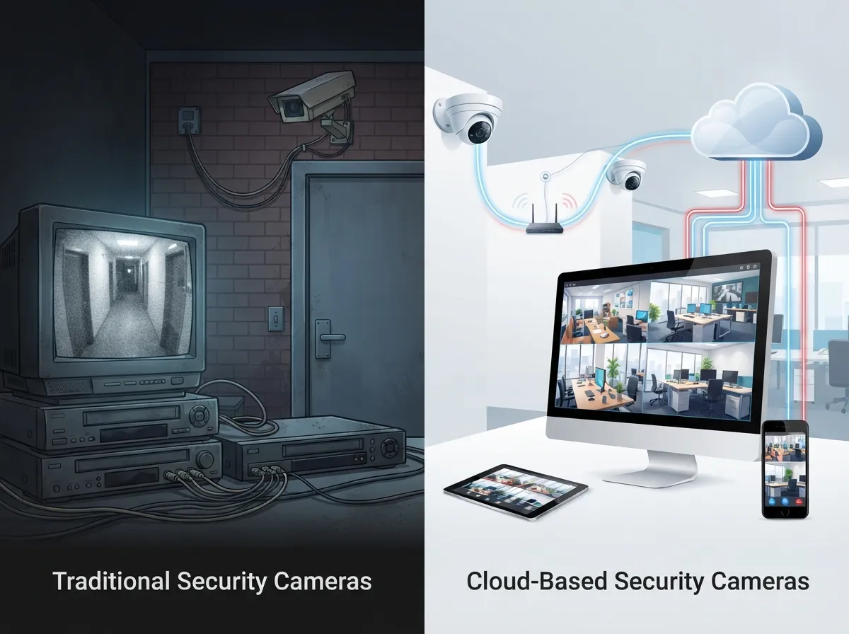 cloud vs traditional security cameras