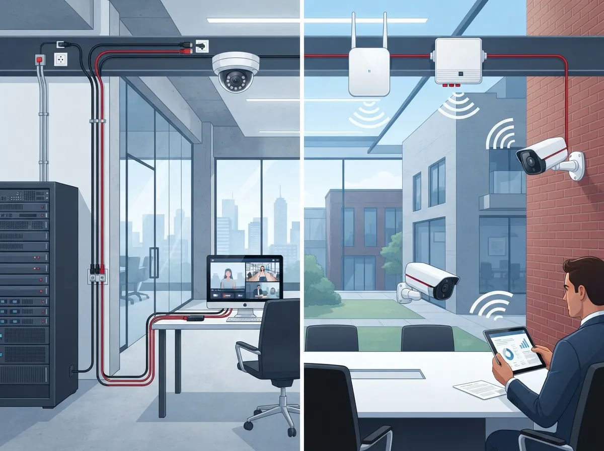 wired vs wireless business cameras