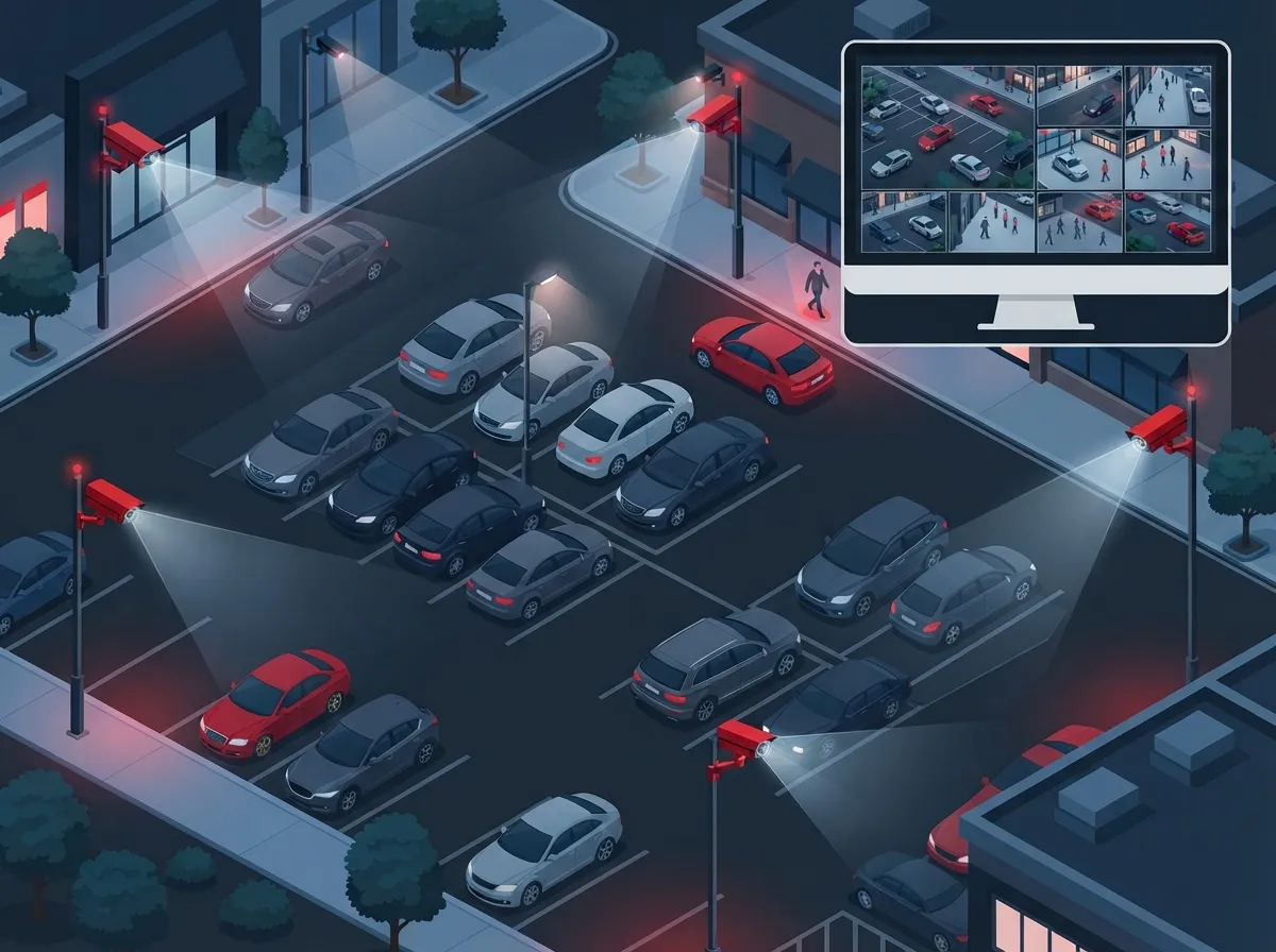 parking lot security cameras commercial