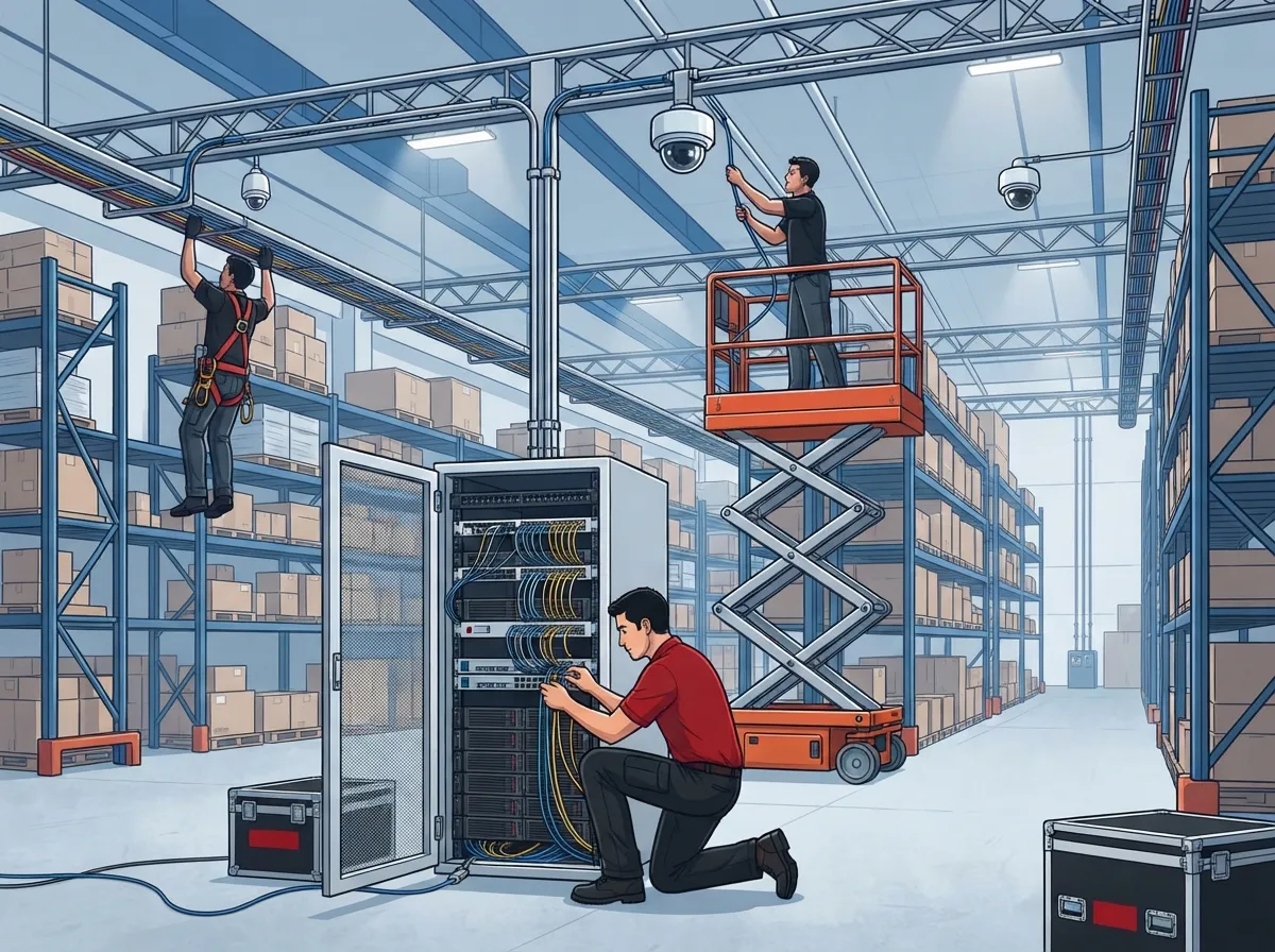 warehouse security camera installation