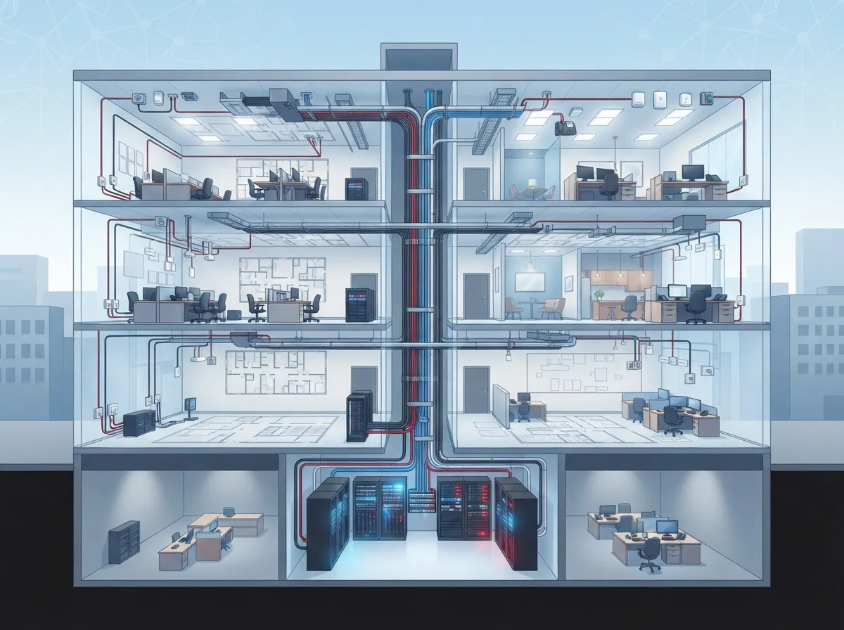 multi floor office cabling