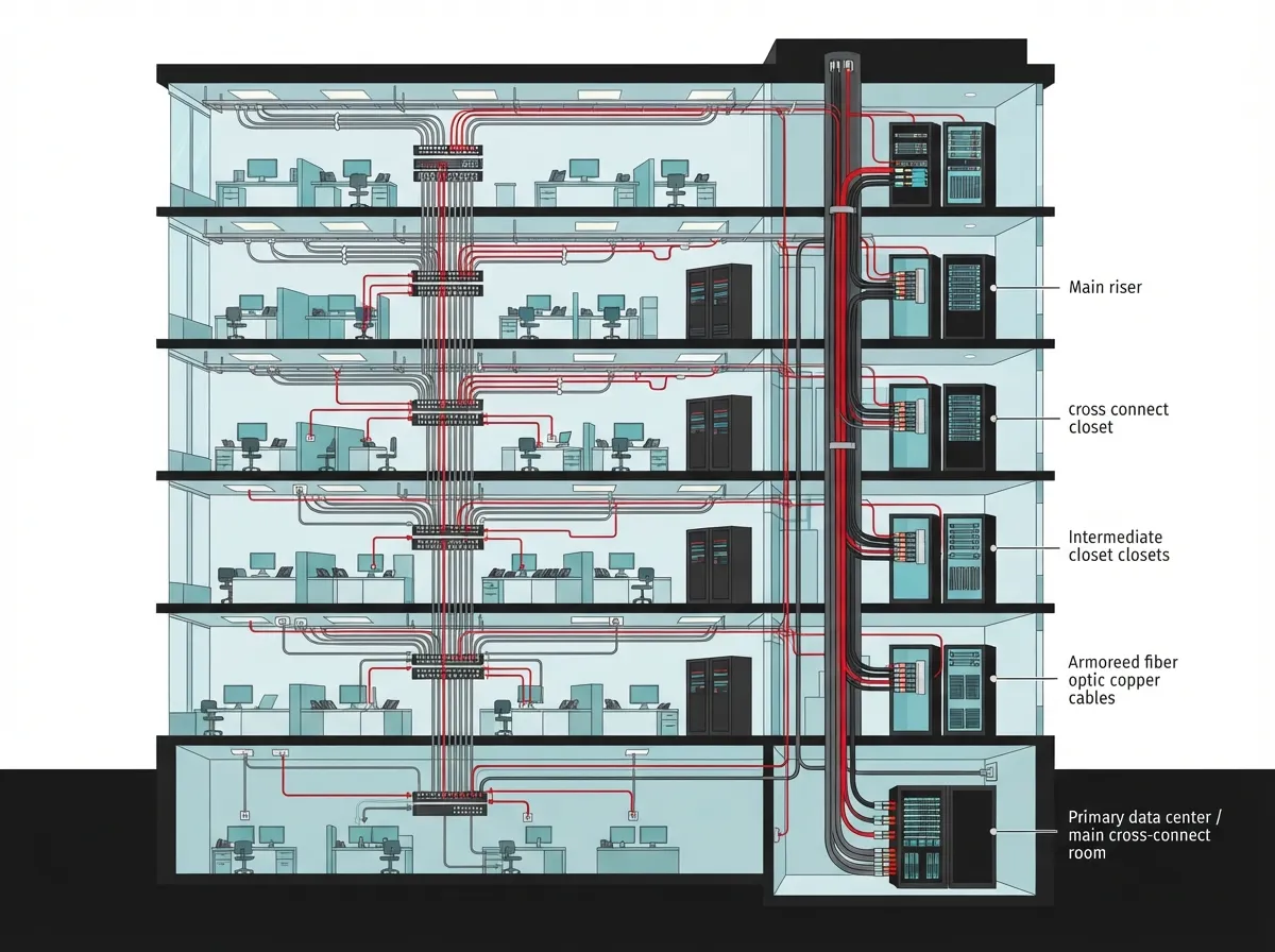 multi floor office cabling