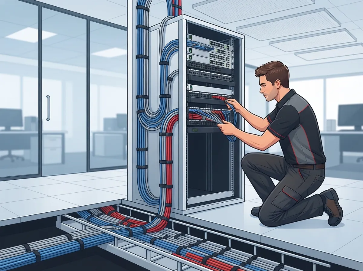 how to organize office cabling